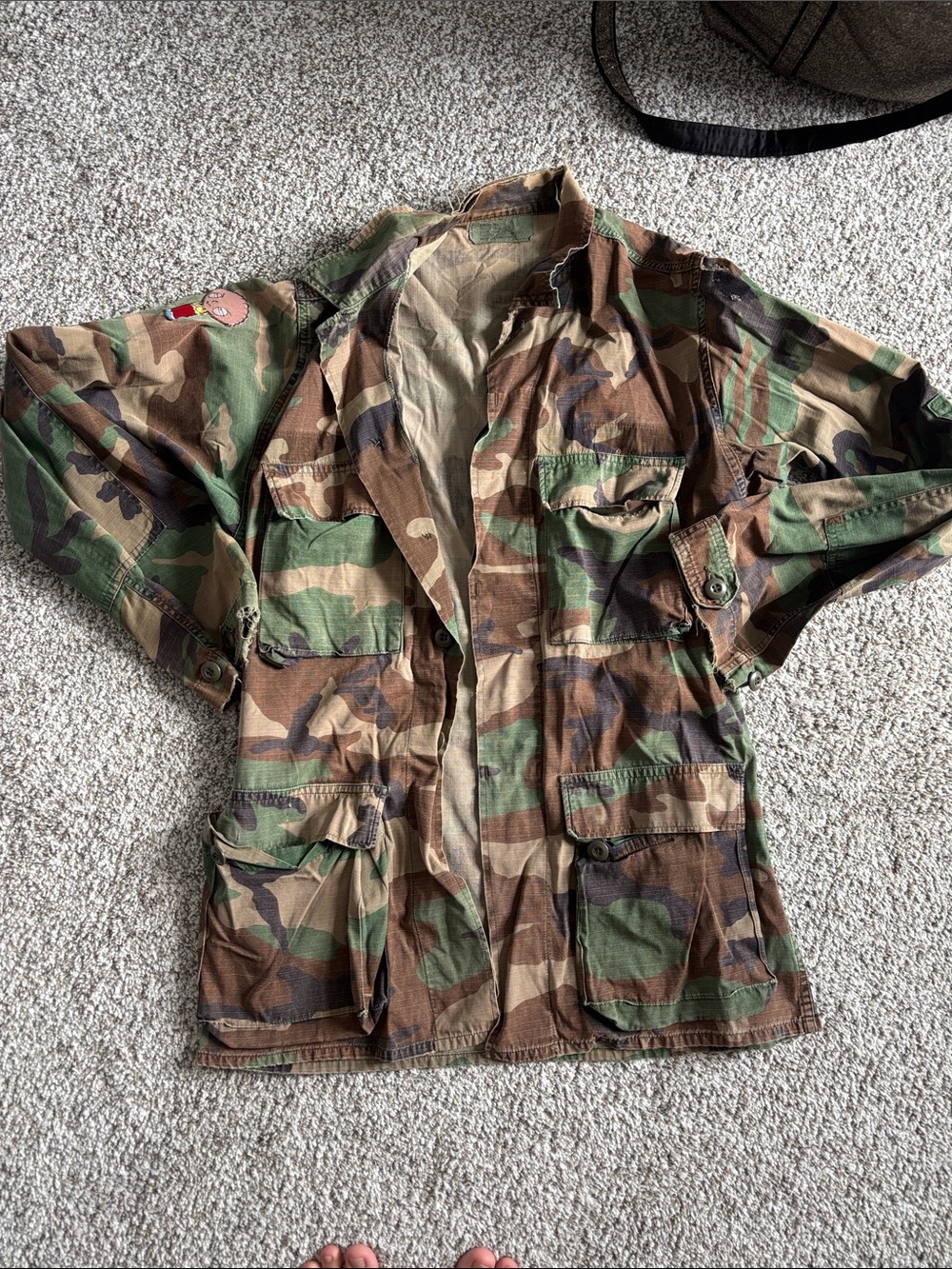 Vintage Men's Camouflage army surplus Jacket - Green/Brown Camo